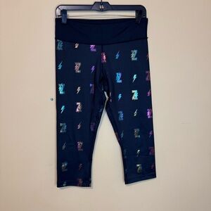 Zumba Fitness Cropped Black Patterned Leggings